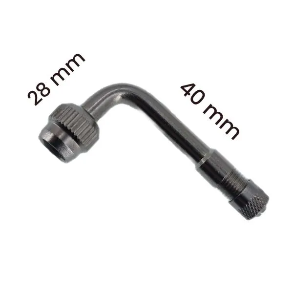 Ventilverlängerung aus Metall (Nickel/Chrom), abgewinkelt 90°, für LKW und PKW